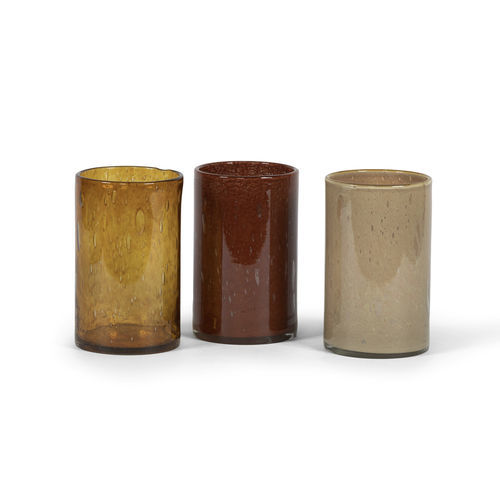 Vaso contemporaneo - THICK CYLINDRICAL - DEKOCANDLE - in vetro / fatto a mano / dorato
