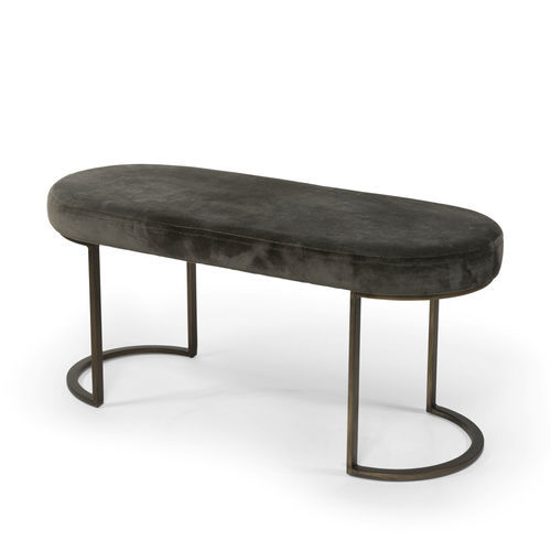 Divanetto imbottito contemporaneo - TH1201DG - DEKOCANDLE - in tessuto / con supporto in metallo / grigio