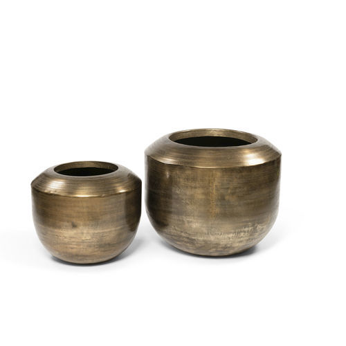 Vaso da giardino in ottone - ANTIQUE - DEKOCANDLE - rotondo / per uso residenziale / dorato