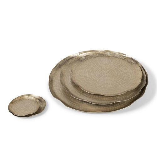 Piatto rotondo - CHAMPAGNE WEAVE - DEKOCANDLE - curvo / in metallo / a motivi