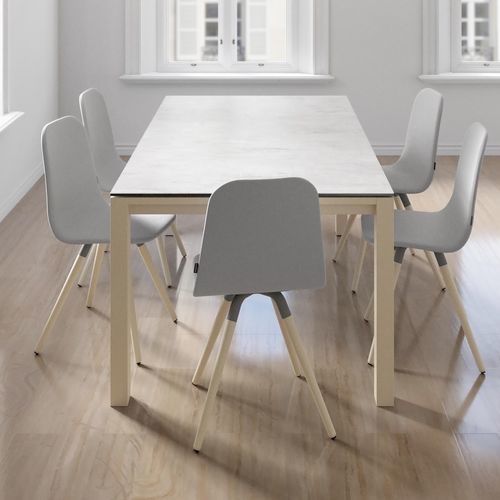 Tavolo da pranzo contemporaneo - QUADRA  - Cancio - in vetro / in ceramica / in laminato