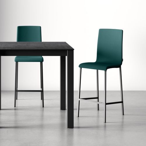 Sedia alta contemporanea - CITY - Cancio - da interno / in tessuto / con supporto in acciaio laccato