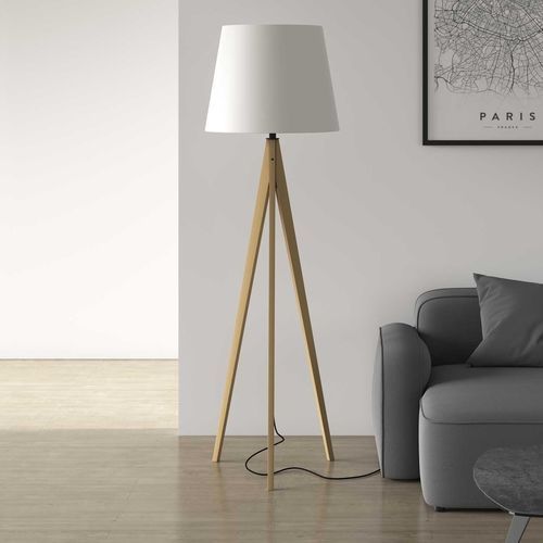 Lampada da terra - PARÍS - Cancio - in tessuto / in faggio / contemporanea