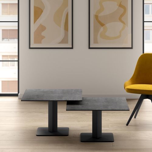 Tavolino basso contemporaneo - IBERO - Cancio - in vetro / in ceramica / in laminato