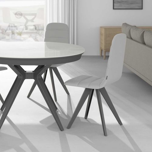 Sedia da pranzo contemporanea - SUITE  - Cancio - da interno / in tessuto / con supporto in acciaio