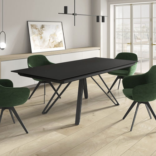 Tavolo contemporaneo - DADO  - Cancio - in rovere / in ceramica / con supporto in acciaio