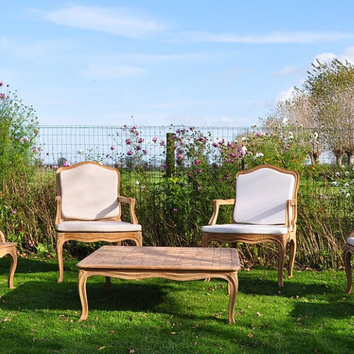 Poltrona in stile Luigi XV - J L15 TF A2 - MASSANT - in legno / da giardino