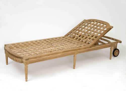 Lettino prendisole in stile - J CL 16 TF 4 - MASSANT - in legno / da giardino / con schienale regolabile