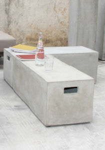 Panca da giardino contemporanea - SEMPRE - In4Out - in composito cemento vetro / da interno