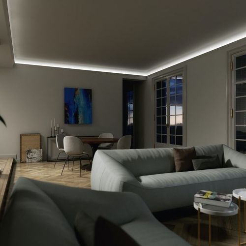 Profilo in alluminio anodizzato - DAL-100500 - danlite - rettangolare / per soffitto