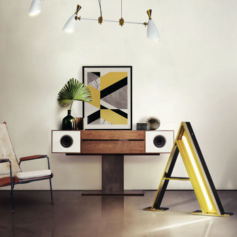 Lampada da terra - LETTER A - DelightFULL - in ottone / design originale / con cavo