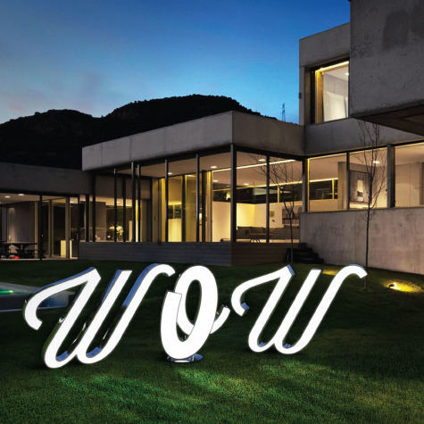 Lampada da terra - LETTER W - DelightFULL - in acciaio inossidabile / in acrilico / design originale