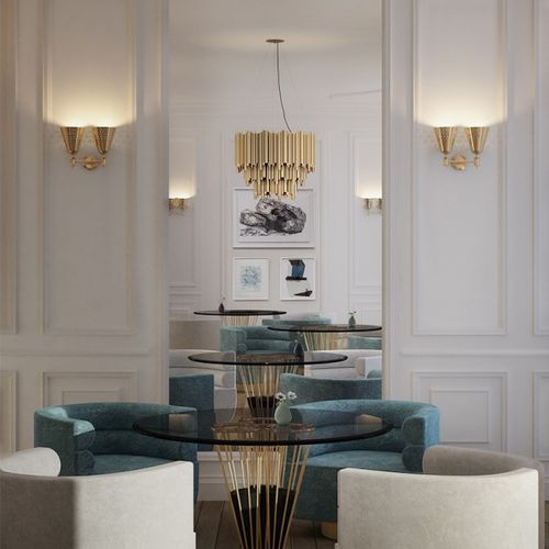 Lampadario contemporaneo - BRUBECK  - DelightFULL - in ottone / contract / LED