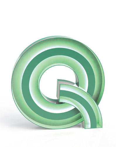 Lampada da terra - LETTER Q - DelightFULL - in alluminio / in acrilico / design originale