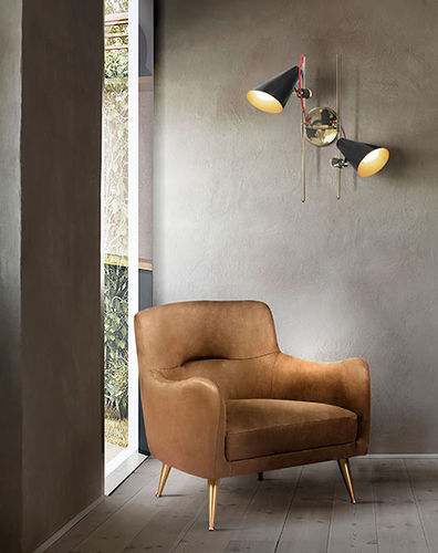 Applique contemporanea - EVANS - DelightFULL - da interno / in alluminio / in ottone