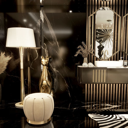 Lampada da terra - MILES - DelightFULL - in alluminio / in ottone / in marmo