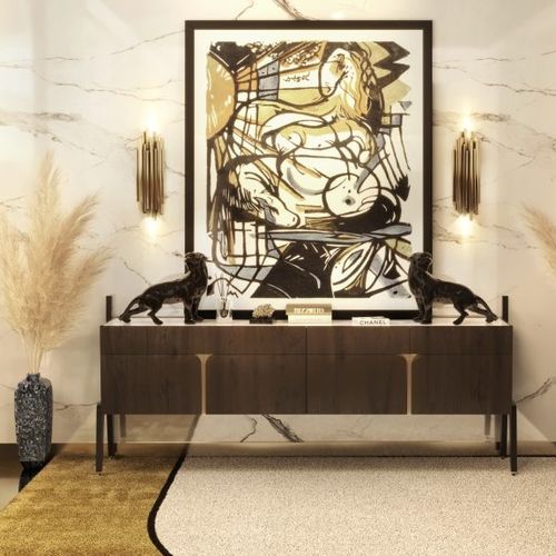 Applique Art Deco - BRUBECK - DelightFULL - da interno / in ottone / fissa