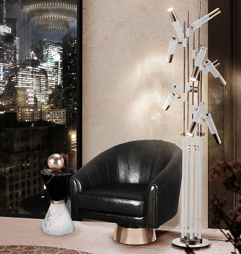 Lampada da terra - IKE - DelightFULL - in alluminio / in ottone / design minimalista