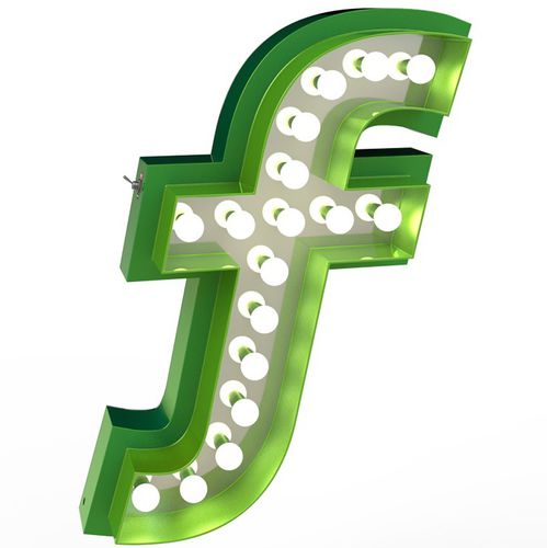 Applique design originale - LETTER F - DelightFULL - da interno / da esterno / in alluminio