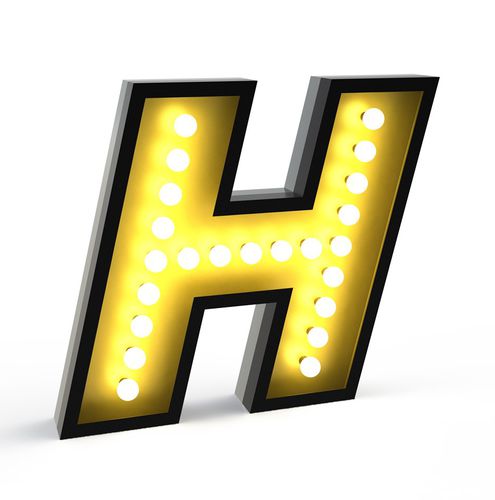 Lampada da terra - LETTER H - DelightFULL - in alluminio / in acciaio inossidabile / design originale
