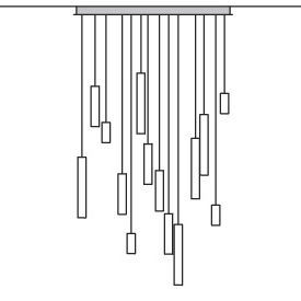 Lampadario contemporaneo - MODULARITY - graypants  - in metallo / rettangolare / 1 livello