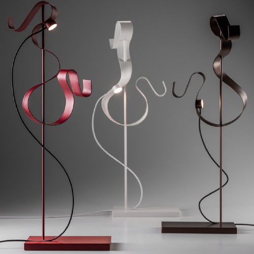 Lampada da tavolo - CURVE - Knikerboker - in acciaio lucido / design originale / con cavo