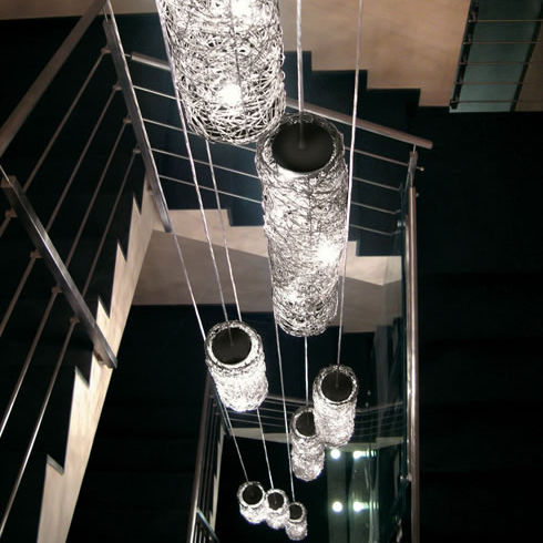 Lampada a sospensione - CILINDRI - Knikerboker - in alluminio / contemporanea / con cavo