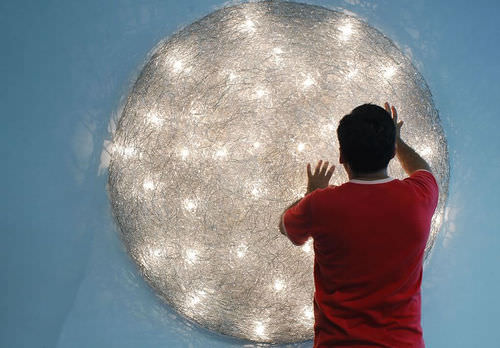 Applique contemporanea - DISCO: Ø 220 CM - Knikerboker - da interno / in alluminio / LED
