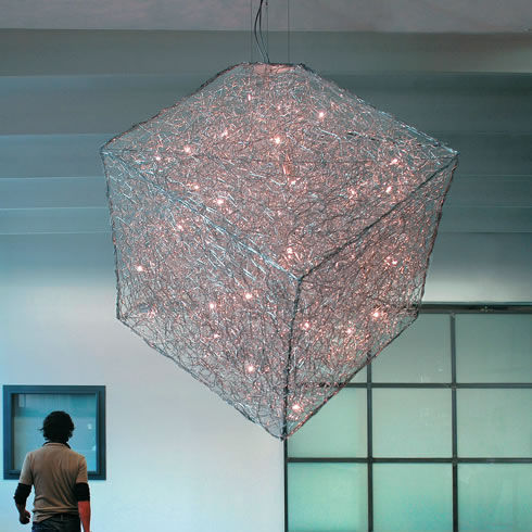 Lampada a sospensione - QUBO: 140×140 - Knikerboker - in alluminio / contemporanea