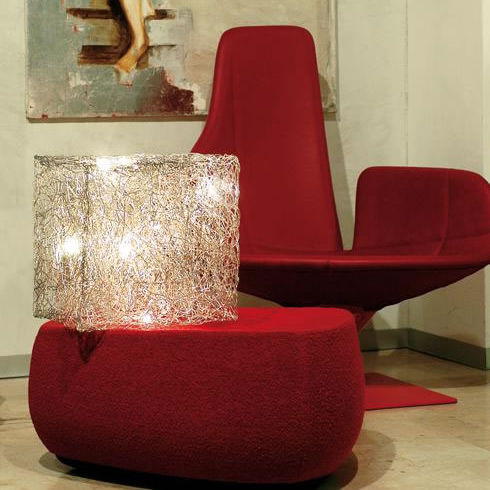Lampada da tavolo - QUBO: T 40 - Knikerboker - in alluminio / contemporanea / con cavo