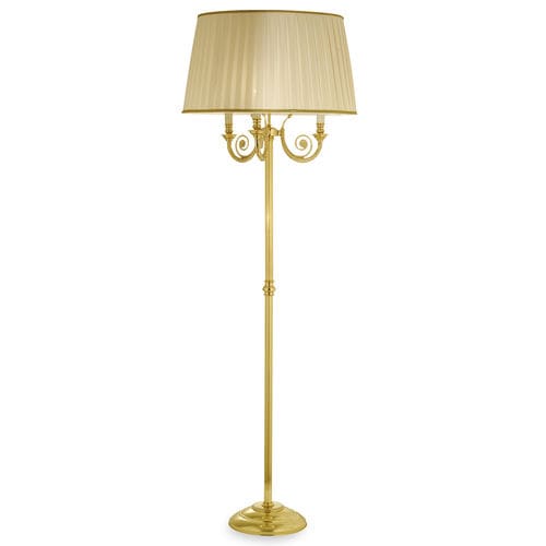 Lampada da terra - DUBHE : 2173 - LUMIS SRL - in ottone / in tessuto / classica