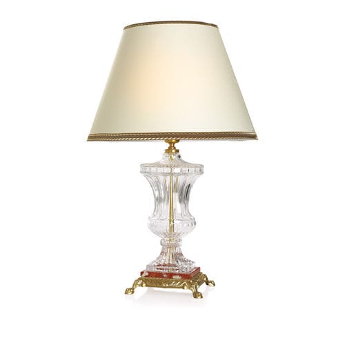 Lampada da tavolo - SÒVER : 2305 - LUMIS SRL - in ottone / in cristallo / in tessuto