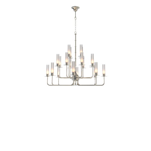 Lampadario contemporaneo - COMETA : 9053 - LUMIS SRL - in vetro sabbiato / in ottone / a candelabro