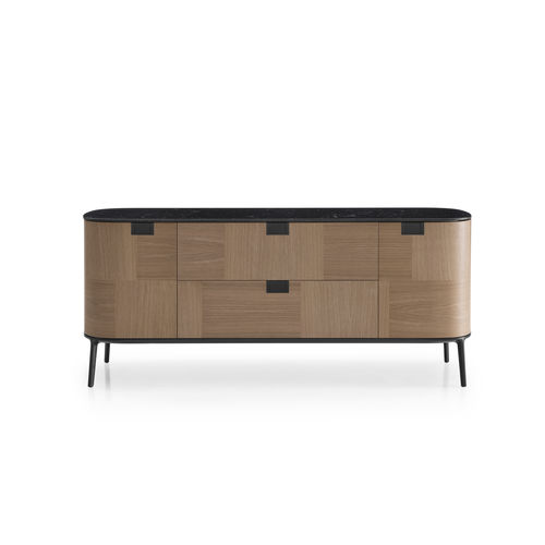 Credenza contemporanea - TESAURUS - MAXALTO - impiallacciata in legno / in MDF / in marmo