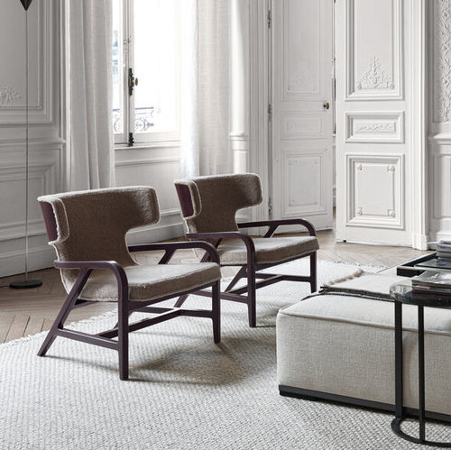 Poltrona contemporanea - FULGENS - MAXALTO - in tessuto / in pelle / in legno massiccio