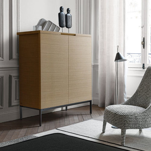 Credenza alta - MIDA - MAXALTO - contemporanea / in legno massiccio / in acciaio
