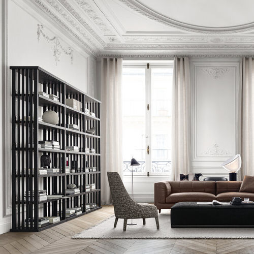 Libreria contemporanea - BIBLIA - MAXALTO - impiallacciata in legno / in legno massiccio / in acciaio
