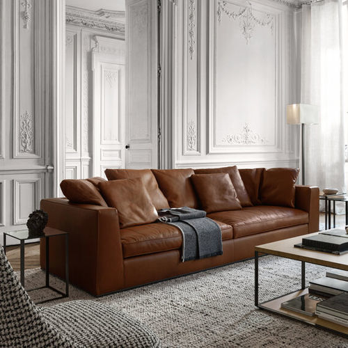 Divano contemporaneo - OTIUM SOFT - MAXALTO - in tessuto / in pelle / con braccioli