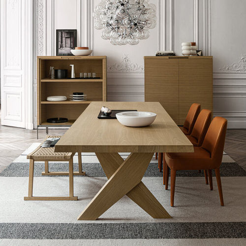Tavolo contemporaneo - ARES - MAXALTO - in legno massiccio / impiallacciato in legno / con supporto in legno