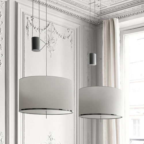 Lampada a sospensione - LEUKON - MAXALTO - in metallo / in vetro / in tessuto