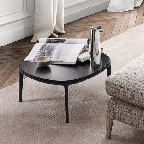 Tavolino basso contemporaneo - CARATOS - MAXALTO - in marmo / con supporto in alluminio / rettangolare