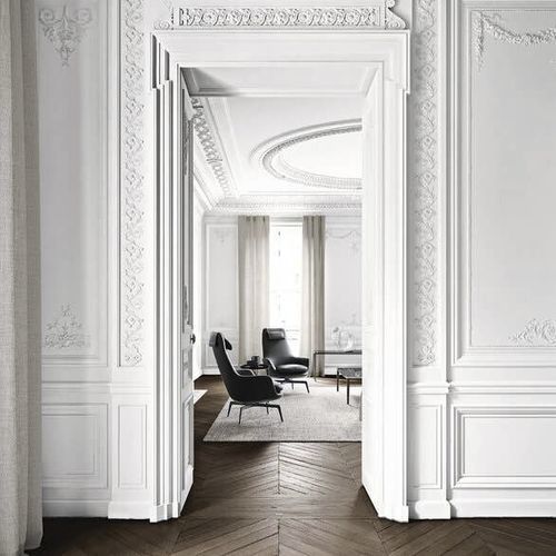 Poltrona contemporanea - CARATOS - MAXALTO - in tessuto / in pelle / in ghisa di alluminio