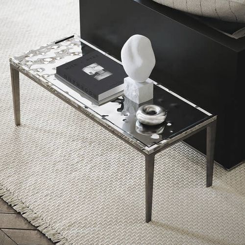 Tavolo d'appoggio contemporaneo - SOLEIDE - MAXALTO - in MDF / in acciaio inossidabile / con supporto in ghisa di alluminio