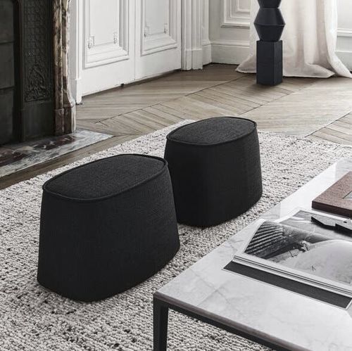 Pouf contemporaneo - INTERVALLUM - MAXALTO - in tessuto / in pelle / in termoplastica