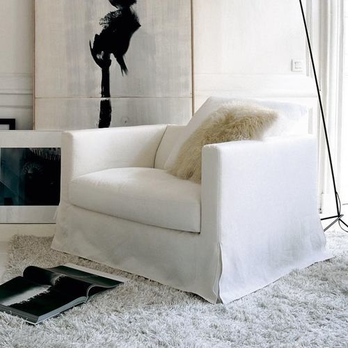 Poltrona contemporanea - SIMPLICITER - MAXALTO - in tessuto / in pelle / in acciaio