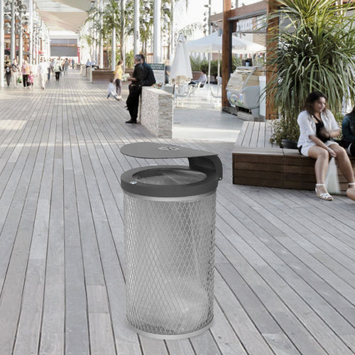 Portarifiuti pubblico - MARSEILLE - CERVIC ENVIRONMENT - in acciaio galvanizzato / con portacenere integrato / con coperchio