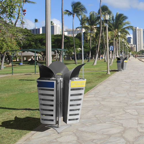 Portarifiuti per raccolta differenziata - ISLE SYDNEY - CERVIC ENVIRONMENT - pubblico / in acciaio galvanizzato / in alluminio