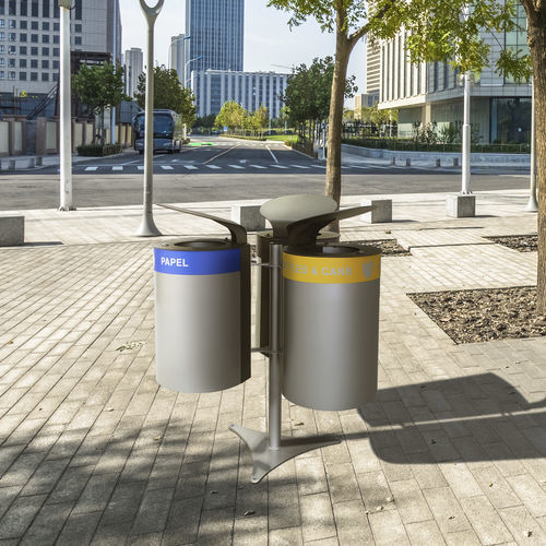 Portarifiuti per raccolta differenziata - ISLE MALTA - CERVIC ENVIRONMENT - in acciaio galvanizzato / da esterno / da terra