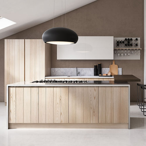 Cucina contemporanea - Dogu - Aurora cucine - in castagno / con isola / a L