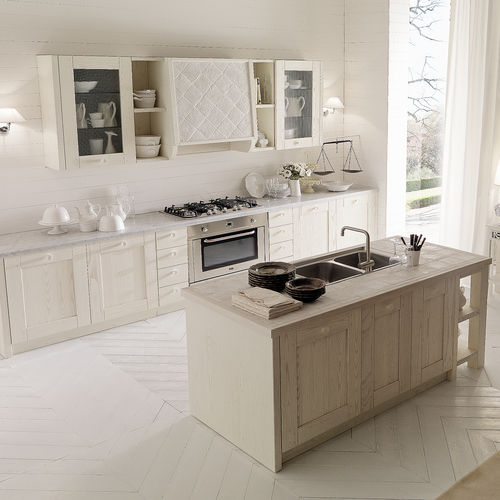 Cucina contemporanea - Iris - Aurora cucine - in castagno / con isola / con impugnature